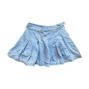 Denim Pleated Miniskirt